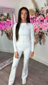 White Push Up Flare Trousers